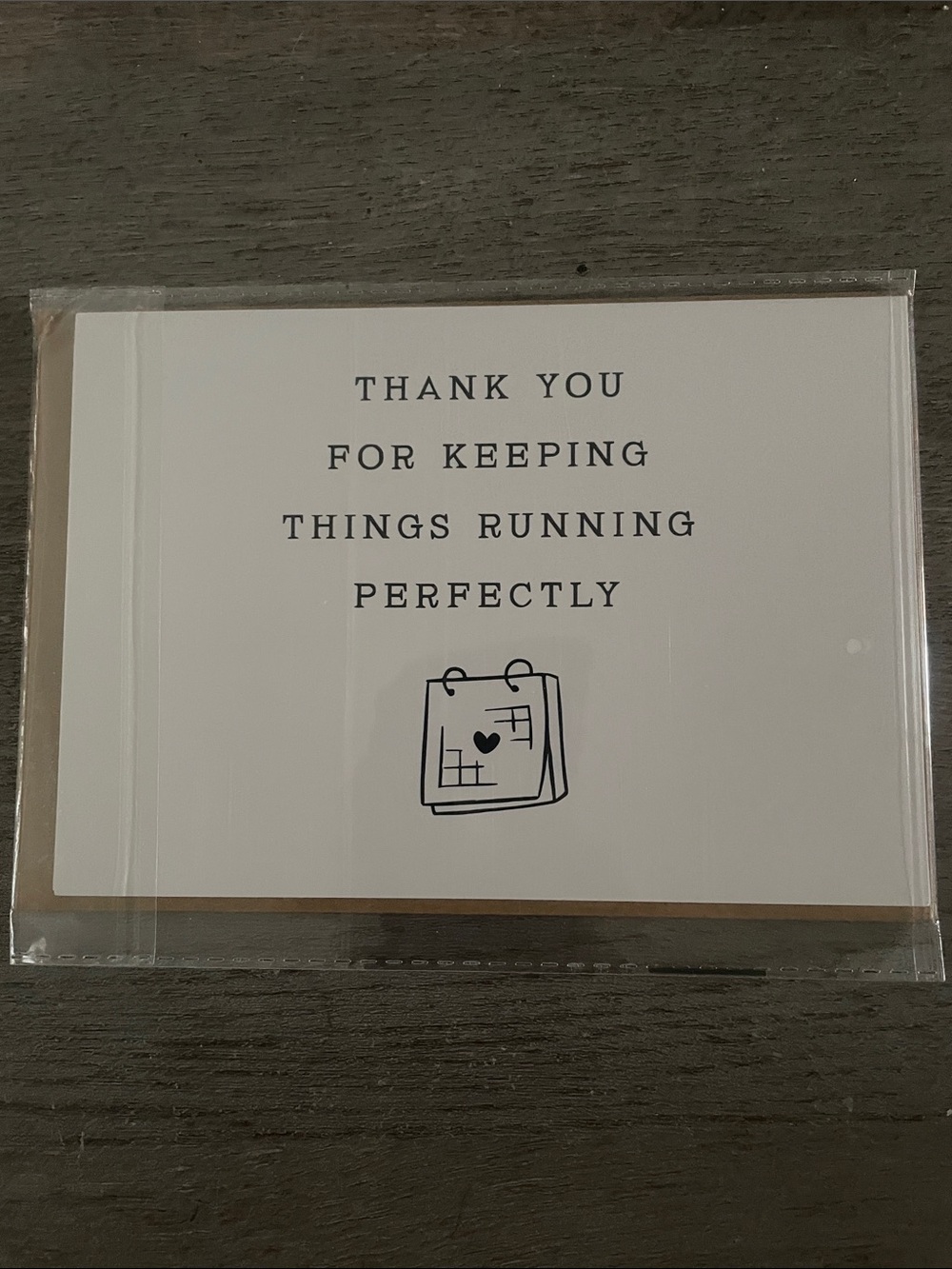Wedding Planner Thank You Card With Brown Envelope